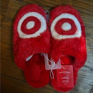 Wondershop Red and White Fuzzy Slippers